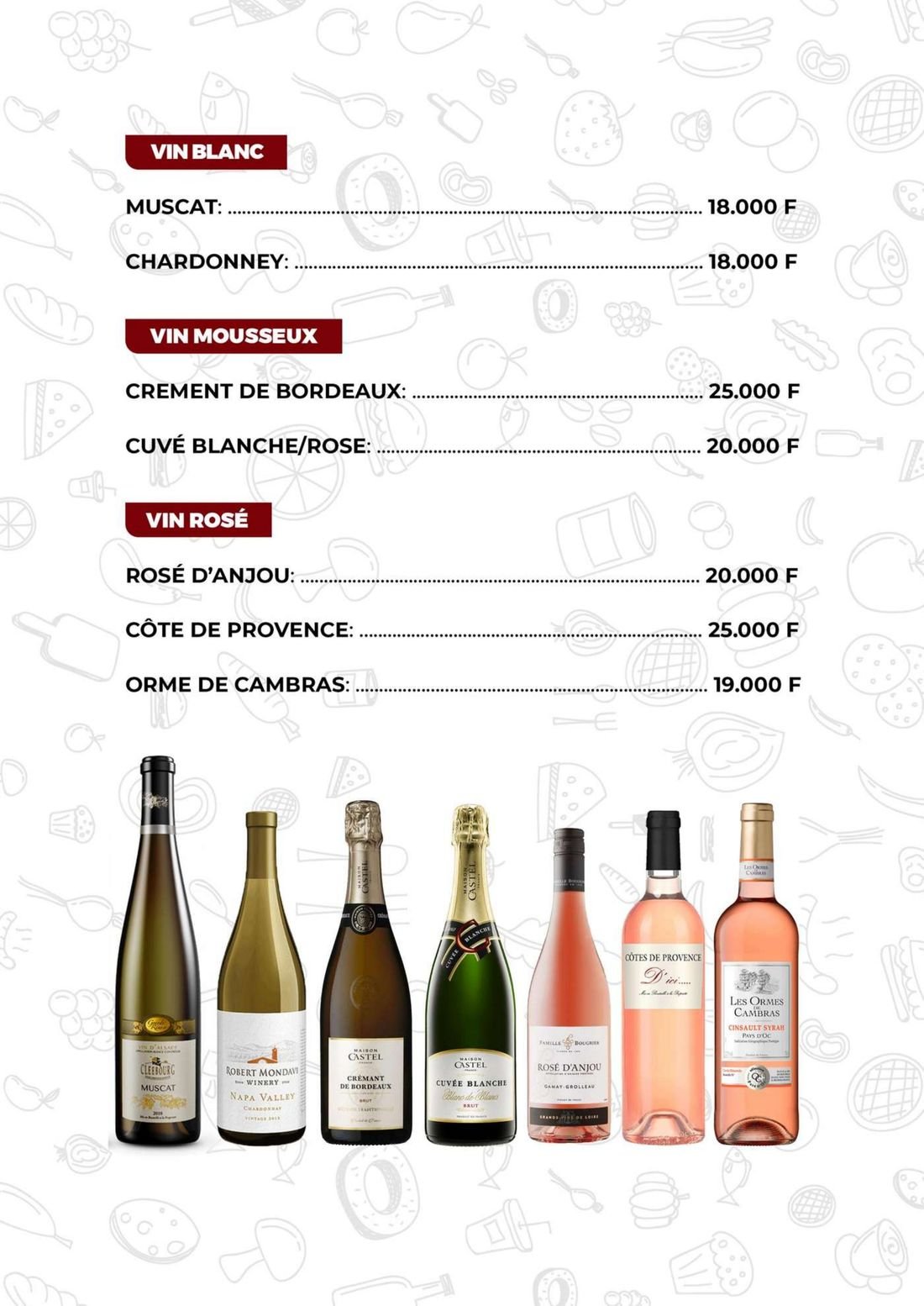 Menu Zone du Bois — page 4