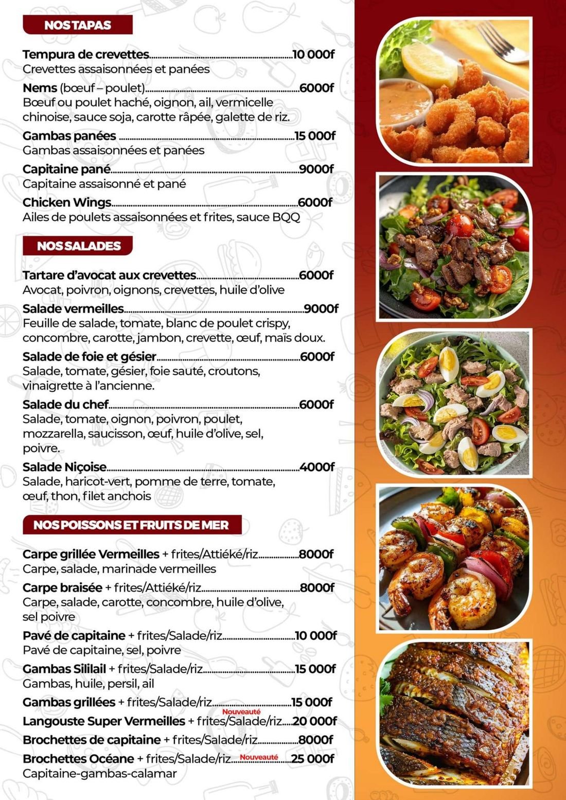 Menu Zone du Bois — page 5