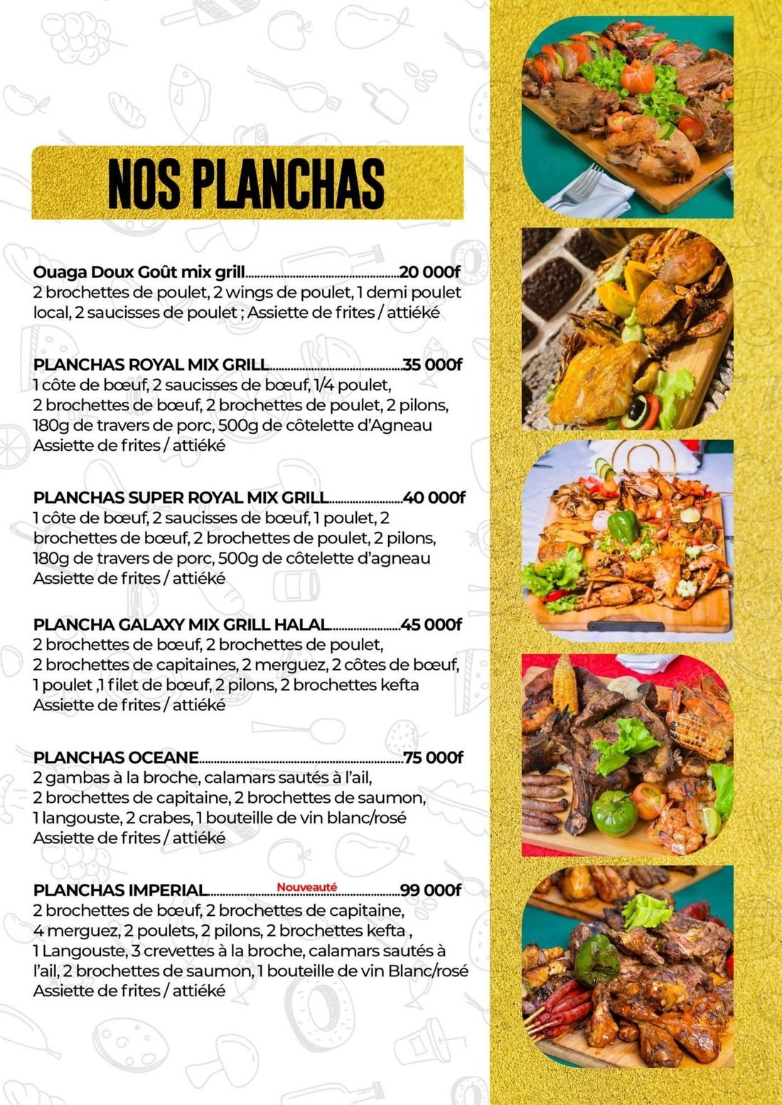 Menu Zone du Bois — page 7